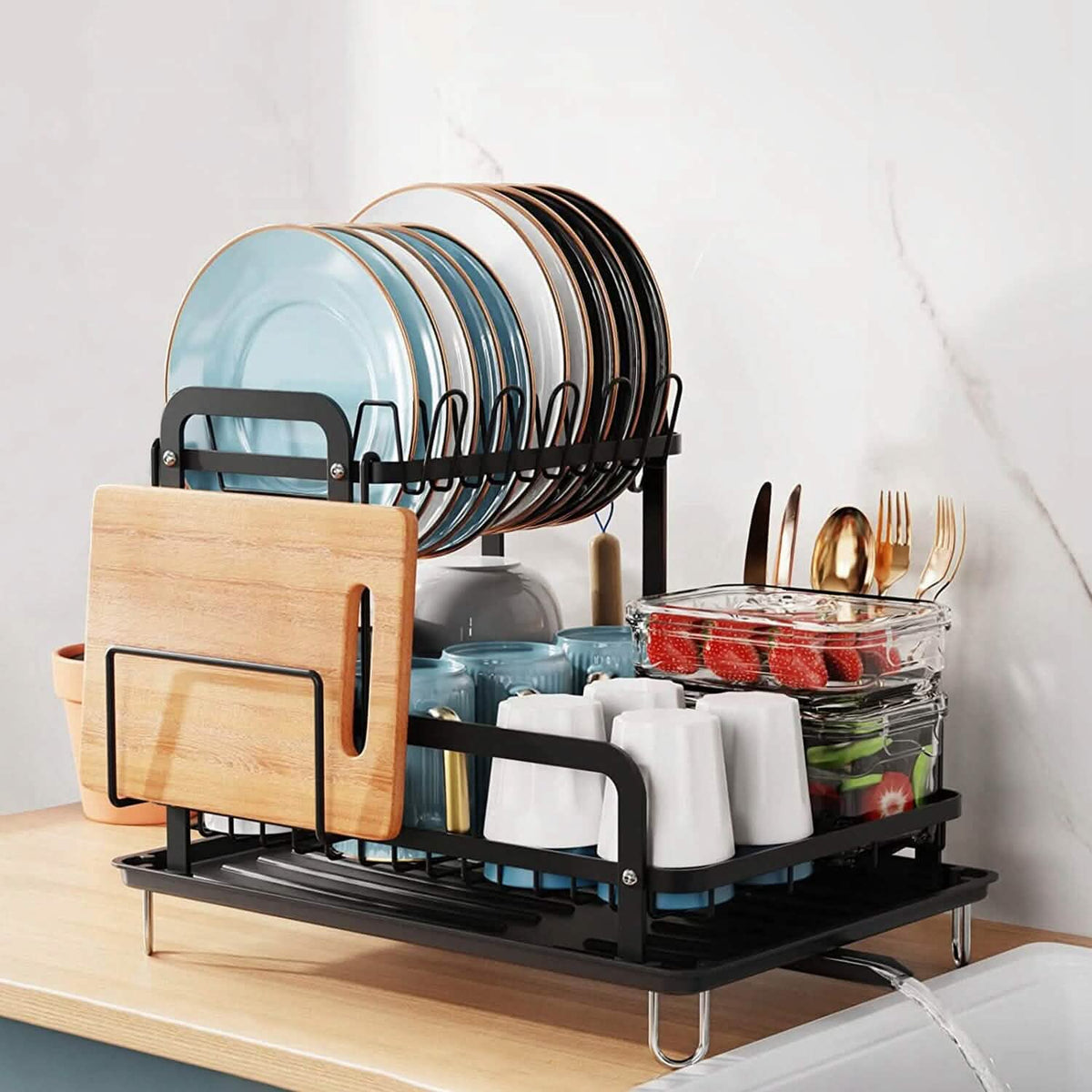 2-Tier Dish Drying Rack