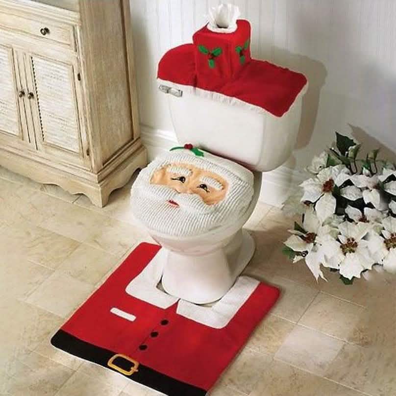 3-Peace: Santa Toilet Cover And Rug Set
