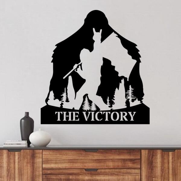 Personalized Camping Bigfoot Metal Monogram Sign