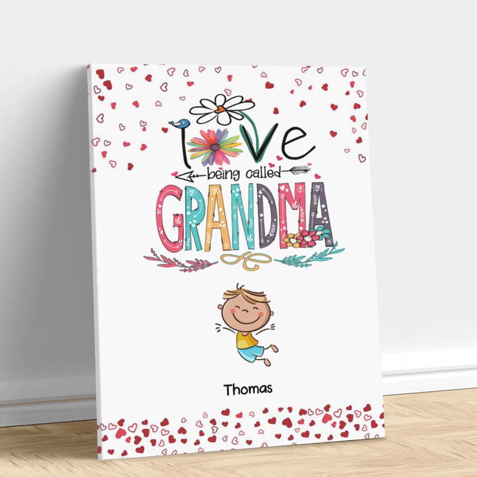 Personalized Love Being Called Grandma Canvas - Up to 14 Kids - Gift Idea For Nana/Mama/Kids