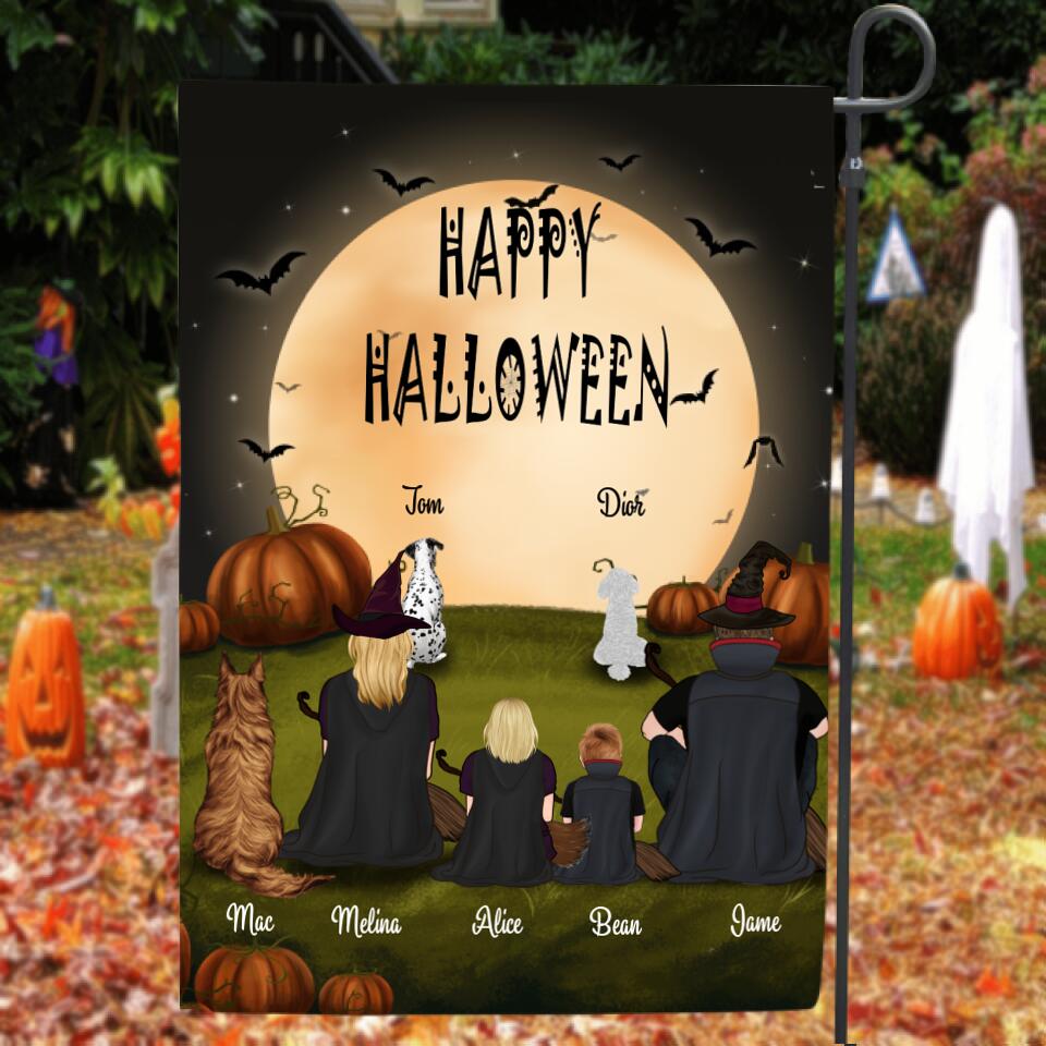 Personalized Halloween Family Camping Flag - Best Gift For Family/Couple/Friends - Happy Halloween - 28BU1P