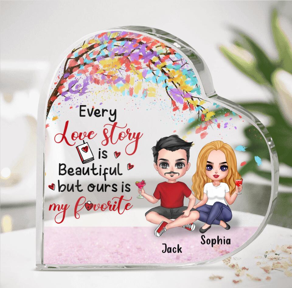 Personalized Couple Acrylic Plaque - Anniversary Gift For Couples - Every Love Story Is Beautiful But Ours Is My Favorite