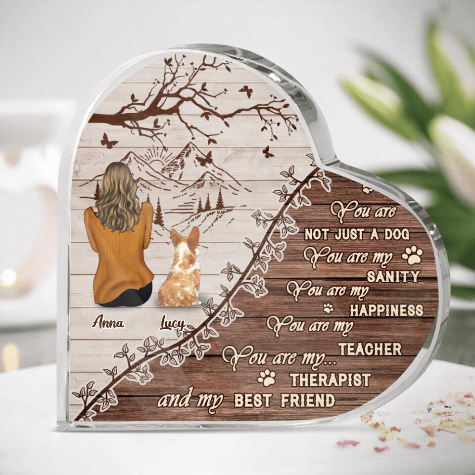 Personalized Pet Mom/Dad Acrylic Plaque - Gift Idea For Pet Lovers - Man/Woman With Up To 5 Dogs/Cats - You Are Not Just A Dog, You Are My Sanity