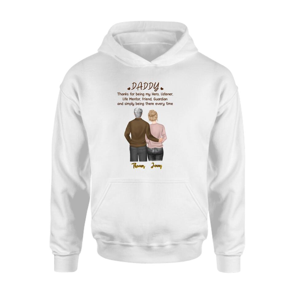 Personalized Daddy Shirt - Gift Idea For Family - Thanks For Being My Hero