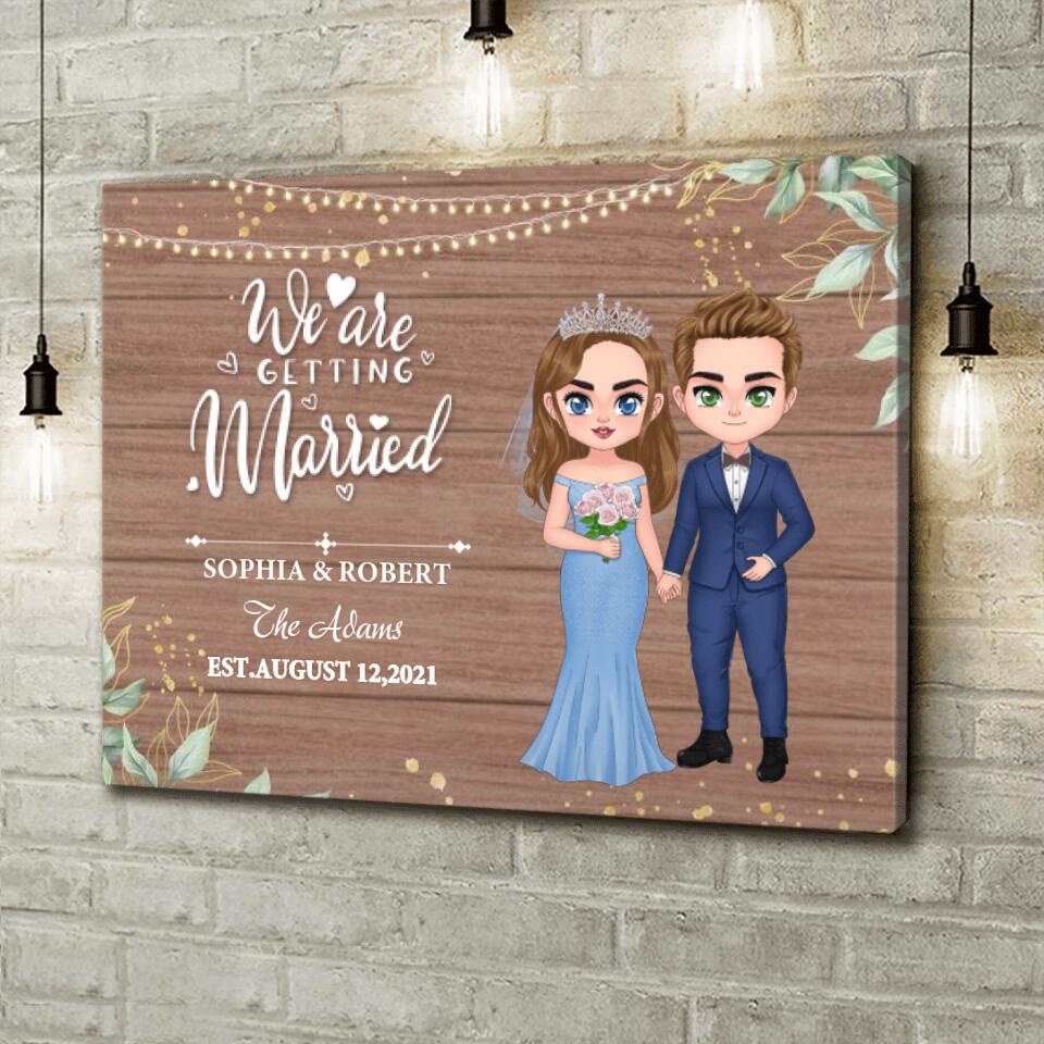 Personalized Chibi Couple Wedding Canvas - Gift Idea For Wedding/Anniversary Gift - We Are Getting Married