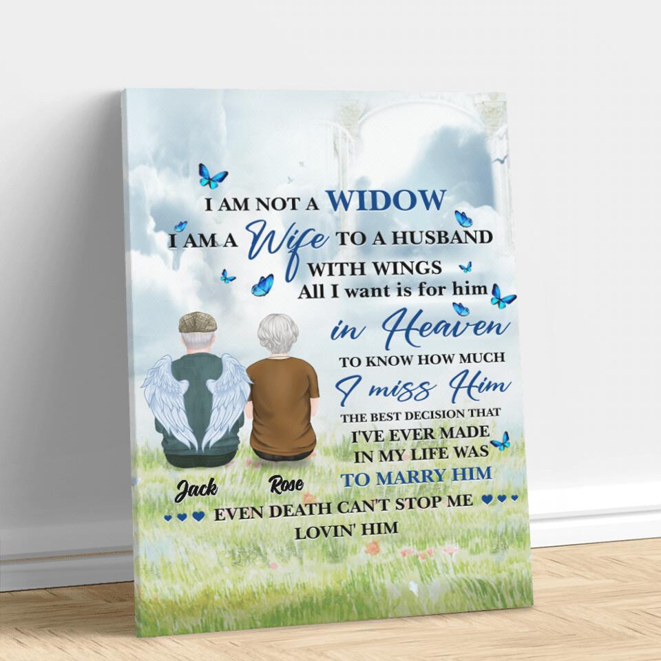 Personalized Couple Canvas - Memorial Gift Idea For Couple - I Am A Wife To A Husband With Wings