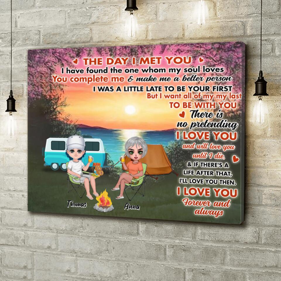 Personalized Couple Camping Canvas - Gift Idea For Couple/Camping Lover - I Love You Forever And Always