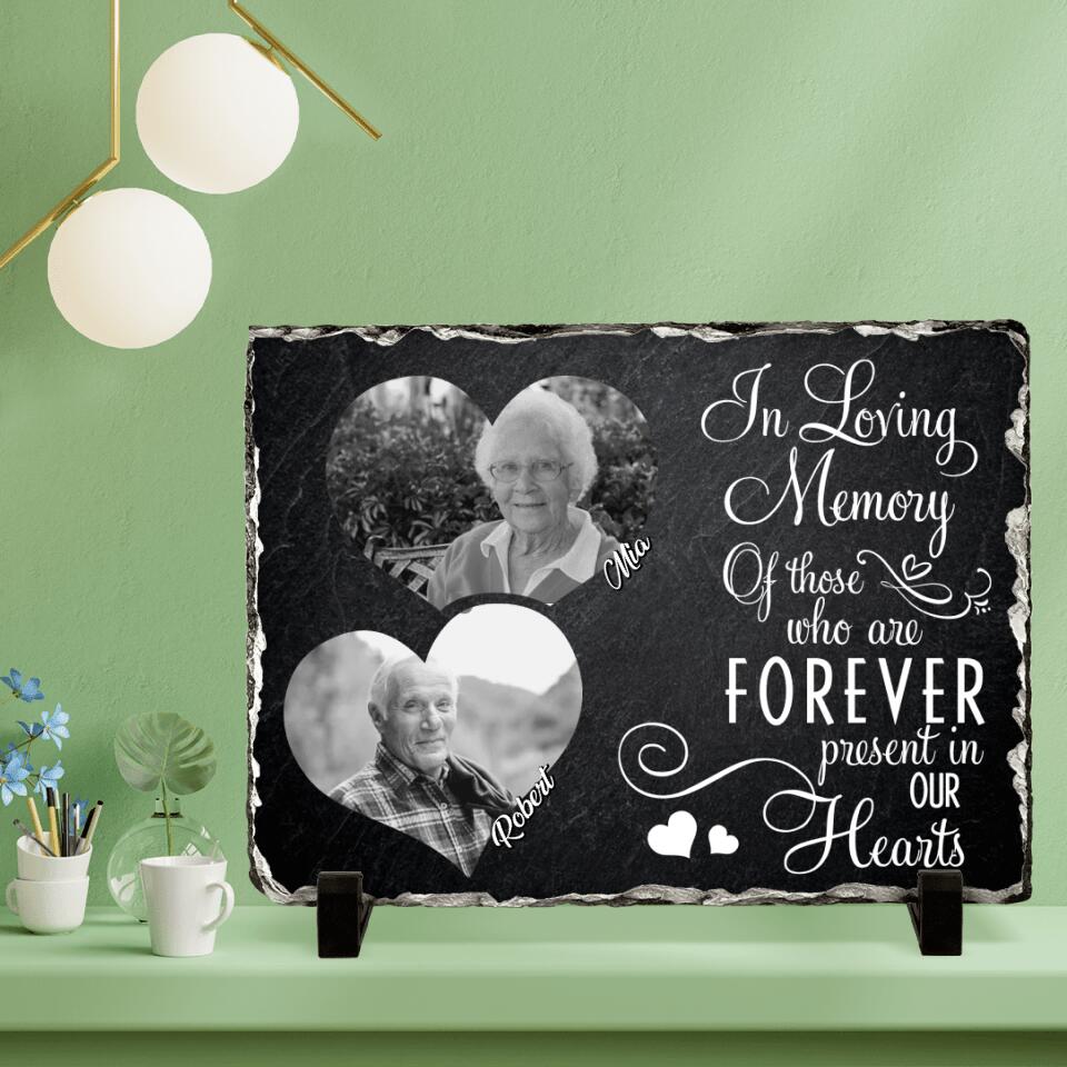 Personalized Memorial Horizontal Lithograph - Custom Mom/Dad Photo - In Loving Memory Of Those Who Are Forever Present In Our Hearts