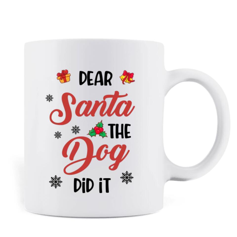 Personalized Cat Butt Coffee Mug - Gift Idea For Christmas/Cat Lover with up to 5 Cats - Dear Santa The Dog Did It