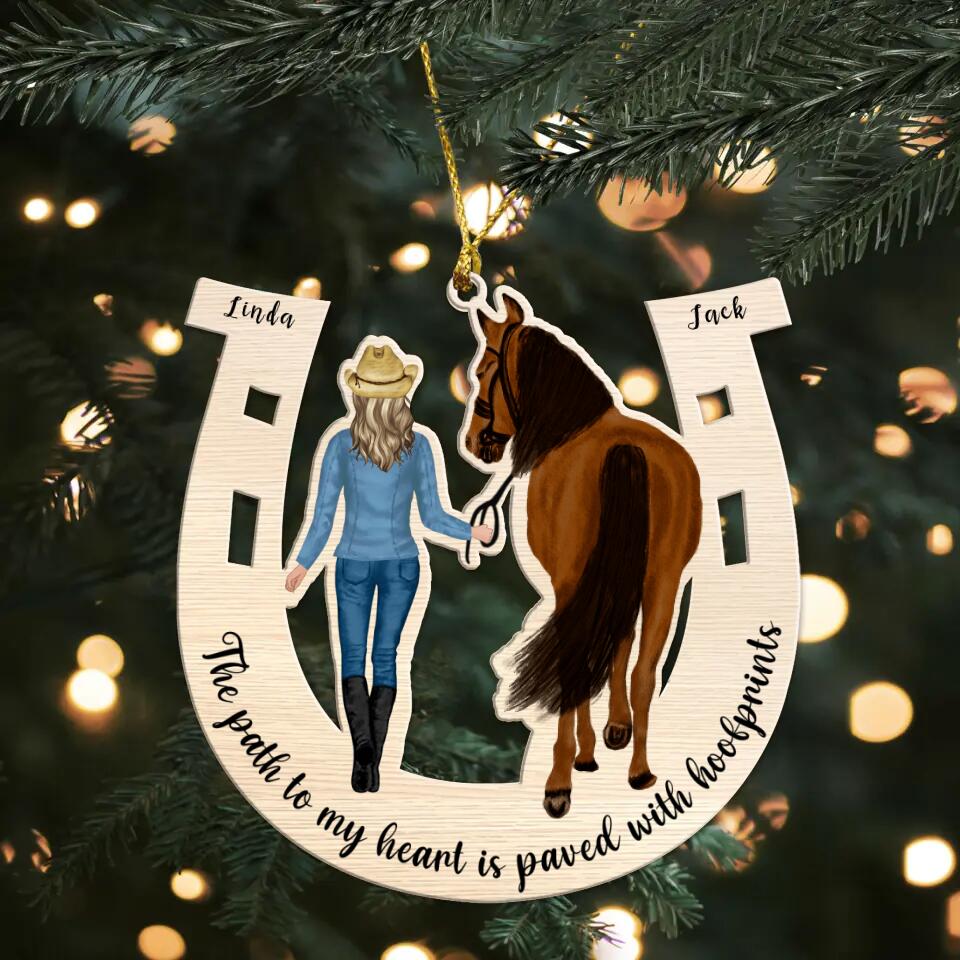 Personalized Horse Lover Ornament - Gift Idea For Horse Lovers - The Path To My Heart Is Paved With Hoofprints