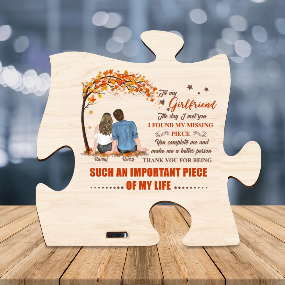 Personalized Couple Wooden Puzzle Plaque - Gift for Couple, Husband and Wife - You complete me