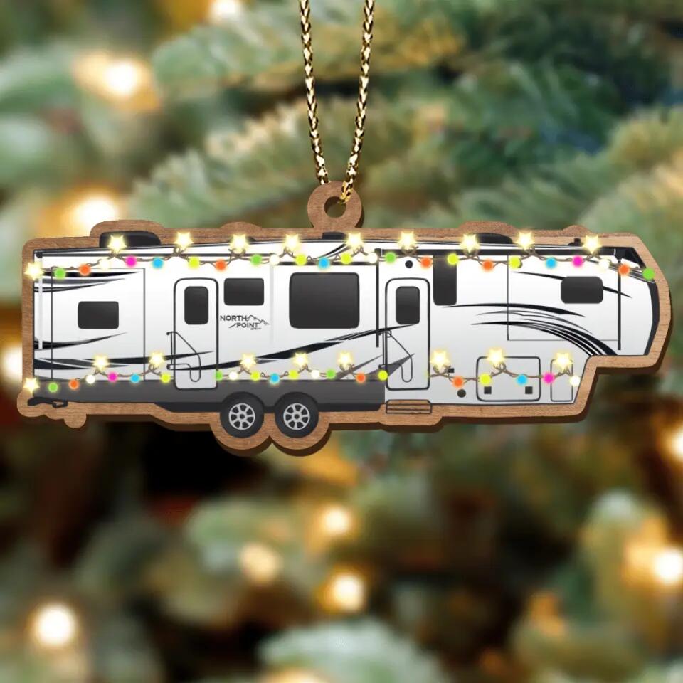 Personalized Camping Xmas Wooden Ornament - Christmas Gift Idea For Camping Lover/Christmas Decoration Gift