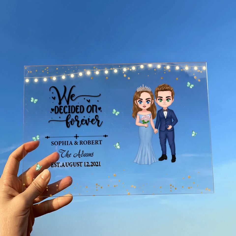 Personalized Chibi Couple Wedding Acrylic Plaque - Gift Idea For Wedding/Anniversary Gift - We Are Getting Married