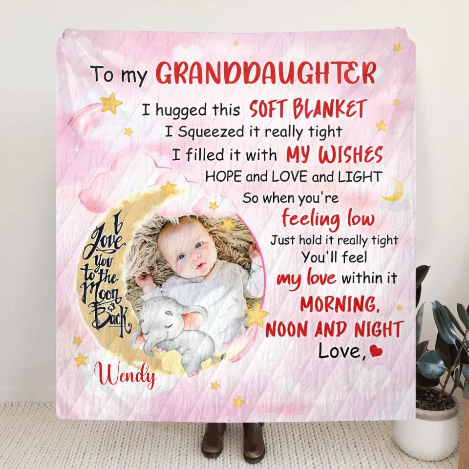 Personalized Baby Photo Quilt/Fleece Blanket - To My Granddaughter/Grandson