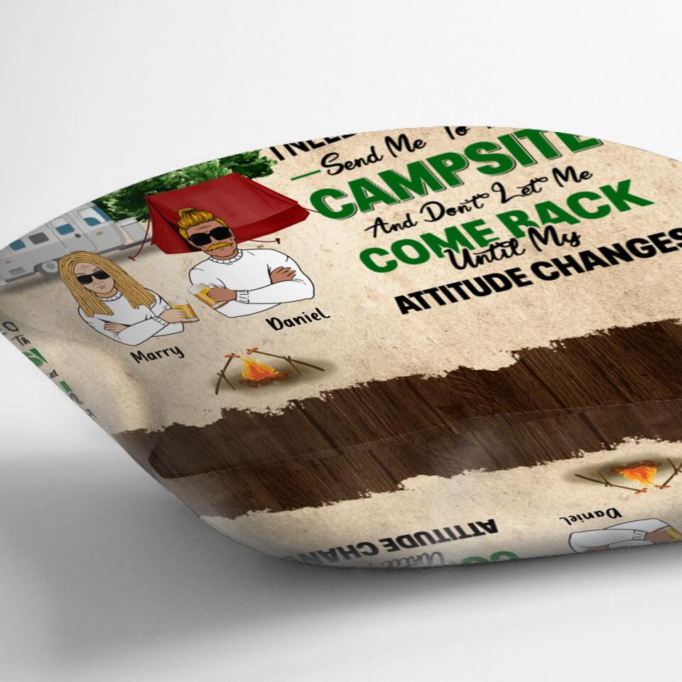 Personalized Camping Pillow Cover - Gift For Couple/Single/Camping Lover - I Need A Time Out Send Me To The Campsite