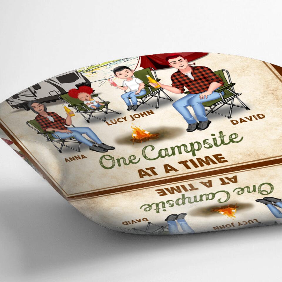 Personalized Camping Pillow Cover - Gift Idea For Camping Lovers/Couple/Family - Making Memories One Campsite At A Time