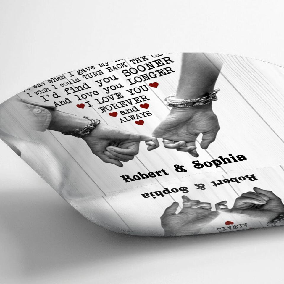 Personalized Couple Pillow Cover - Anniversary Gift For Couple - I Love You Forever And Always