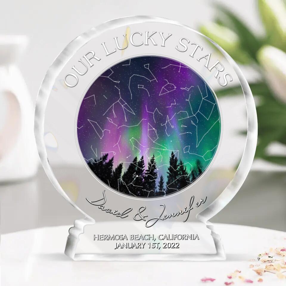 Personalized Couple Acrylic Plaque - Gift Idea for Couple - Our Lucky Stars