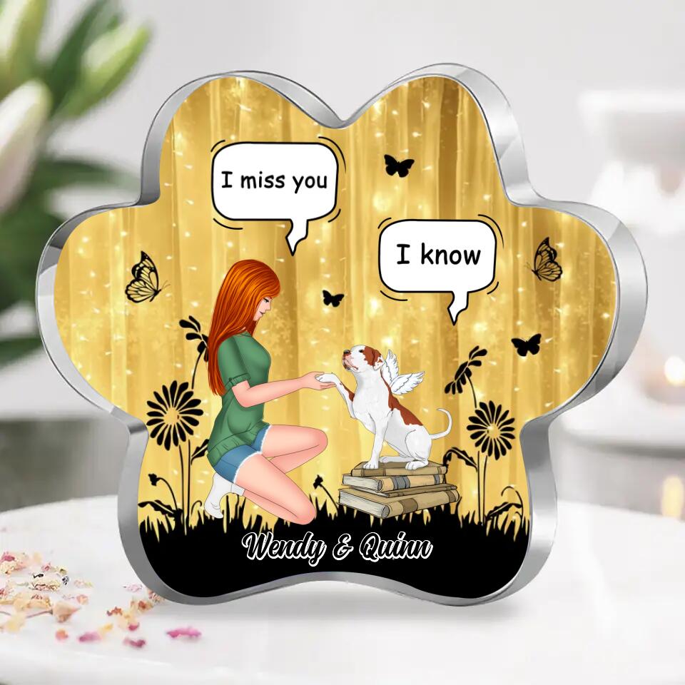 Personalized Dog Mom Paw Acrylic Plaque - Christmas Gift Idea for Dog Lovers