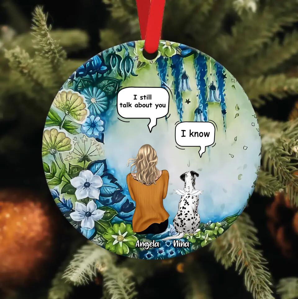Personalized Memorial Pet Chat Box On Flower Moon Wooden Ornament - Up to 4 Pets - Best Gift For Dog/Cat Lover