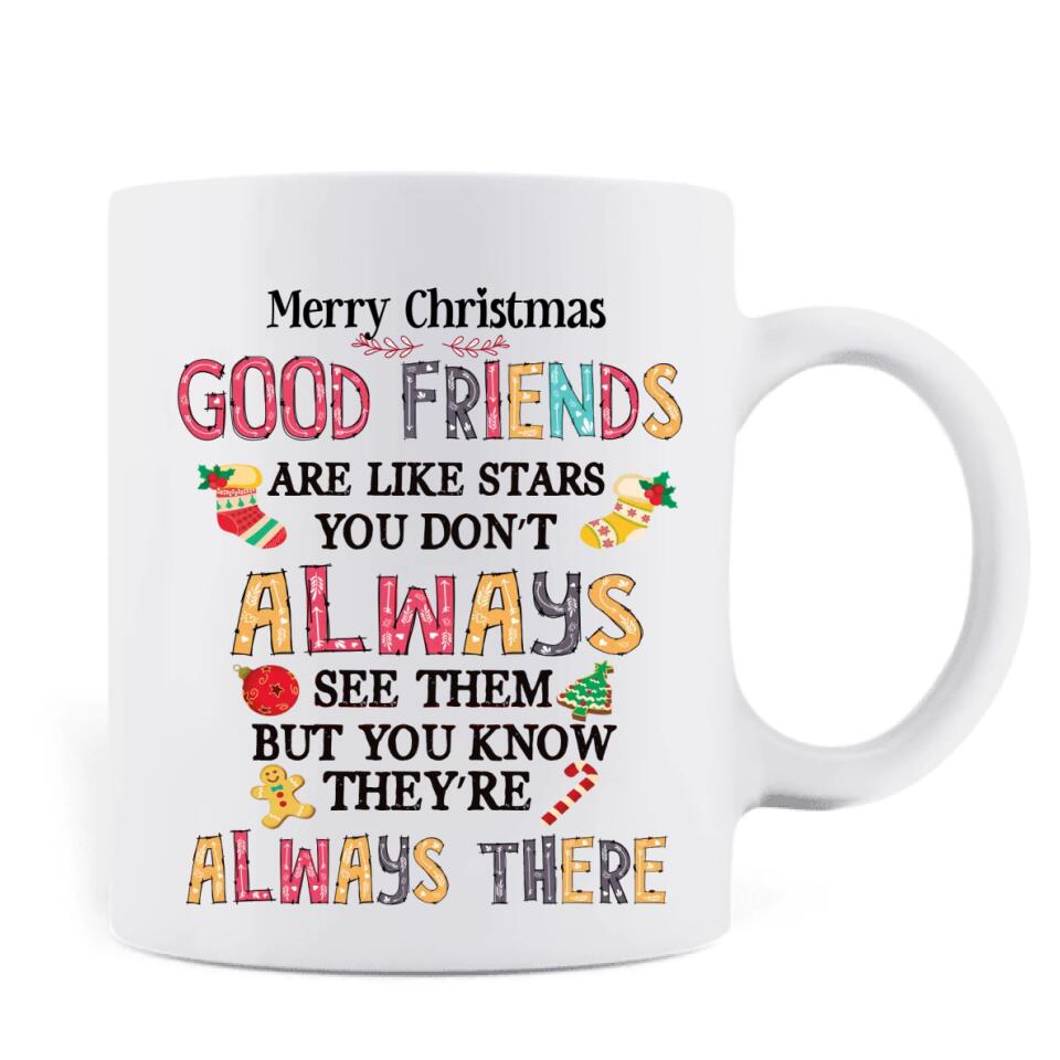 Personalized Besties Mug - Christmas Gift Idea for Friends/Besties/Sisters - Merry Christmas