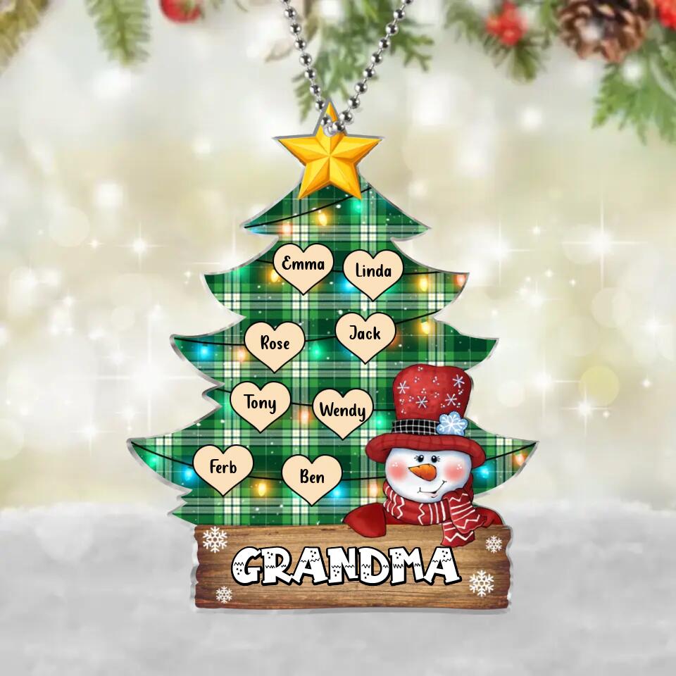 Personalized Family Acrylic Ornament - Up to 8 People - Christmas Gift Idea For Family