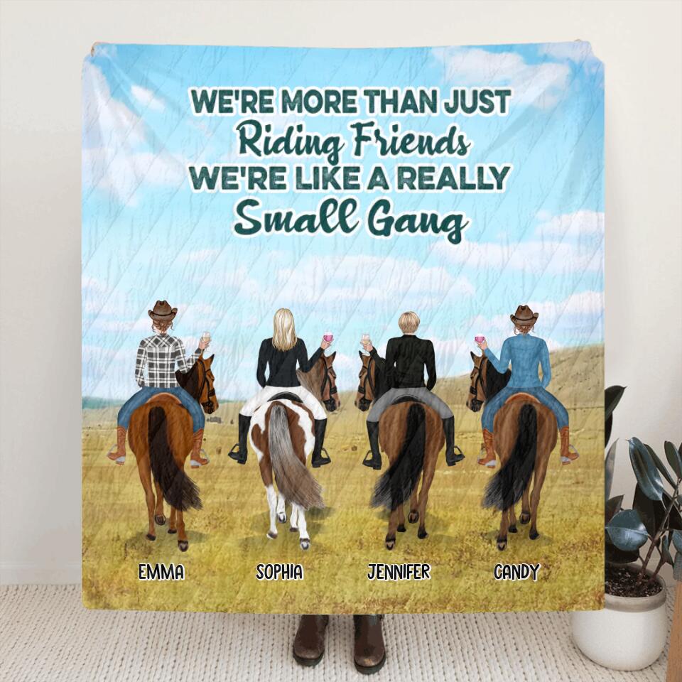 Personalized Girl Riding Horse Pillow Cover/Fleece Blanket/Quilt - Up to 4 Girls - Gift For Friends/Besties/ Horse Lover - Some Girls Go Riding & Drink Too Much It's Me I'm Some Girls