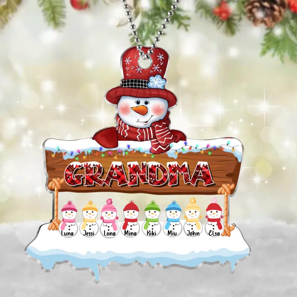 Personalized Grandma Acrylic Ornament - Up to 8 People - Christmas Gift Idea For Grandma/Family