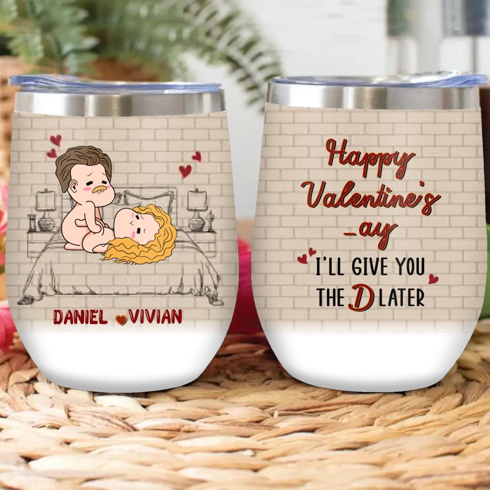 Personalized Valentine's Day Wine Tumbler - Valentine's Day Gift - Stuck In Yours - Happy Valentine's Day