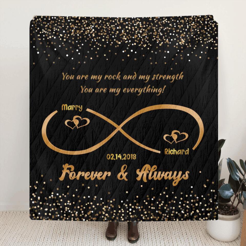 Personalized Couple Fleece/Quilt Blanket - Gift for Husband and Wife, Couple