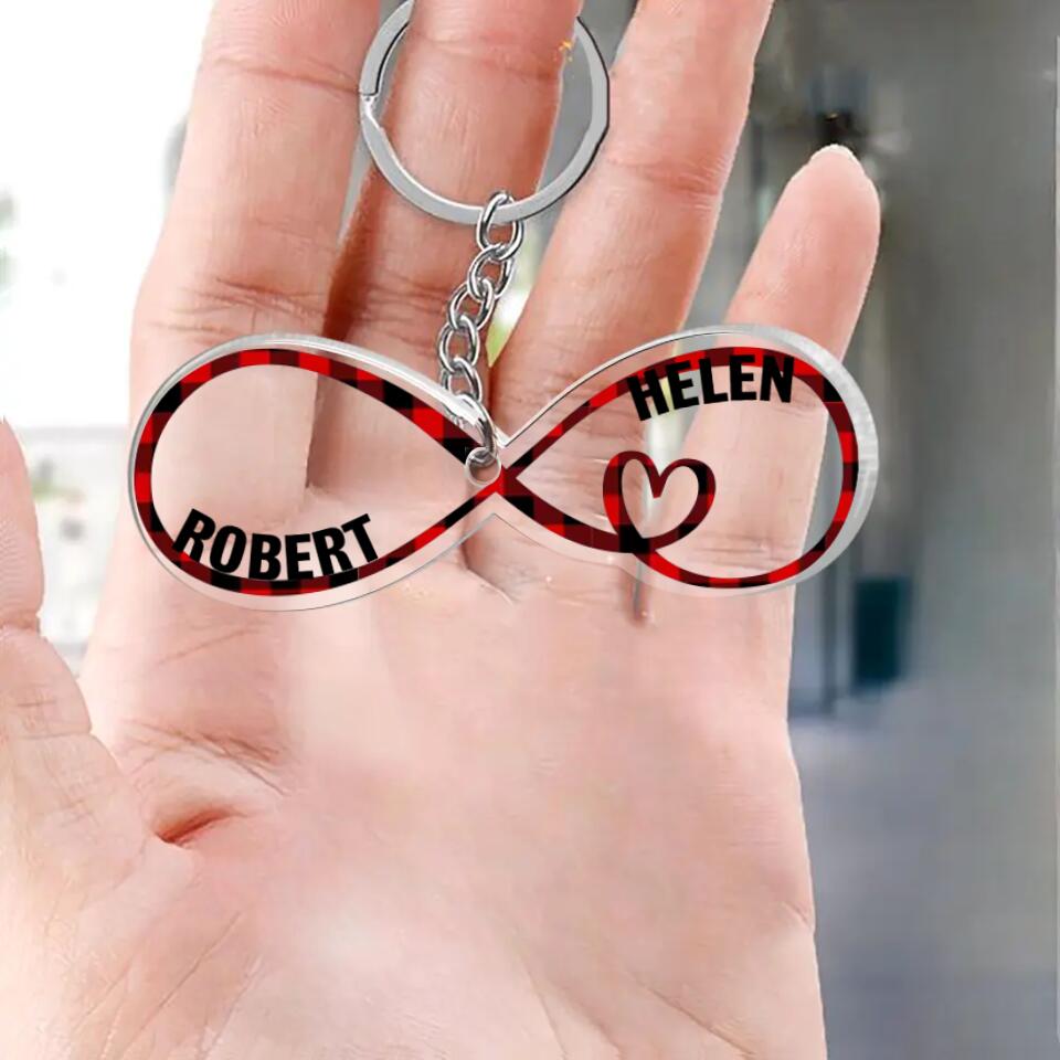 Personalized Couple Infinity Symbol Acrylic Keychain - Gift Idea For Couple