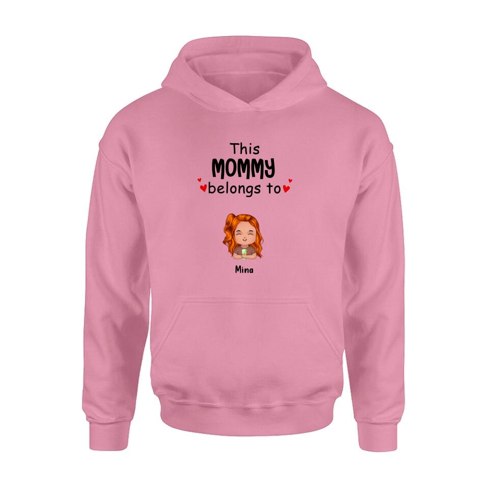 Personalized This Mommy Belongs To Doll Kids T-Shirt/Long Sleeve/Sweatshirt/Hoodie - Up to 7 Children - Gift Idea For Grandma/Grandpa/Dad/Mom/Mother's Day/Father's Day