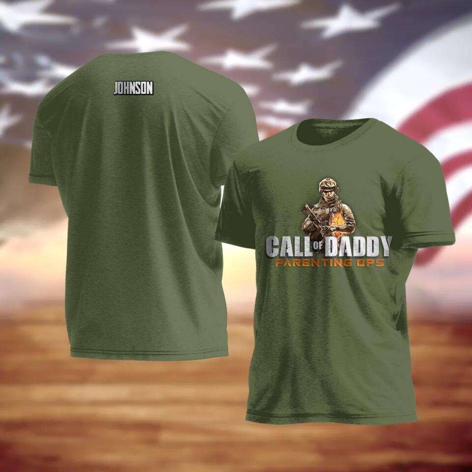 Personalized Father's Day T-shirt - Gift For Veteran/Father's Day/Birthday Gift - Call Of Daddy Parenting Ops