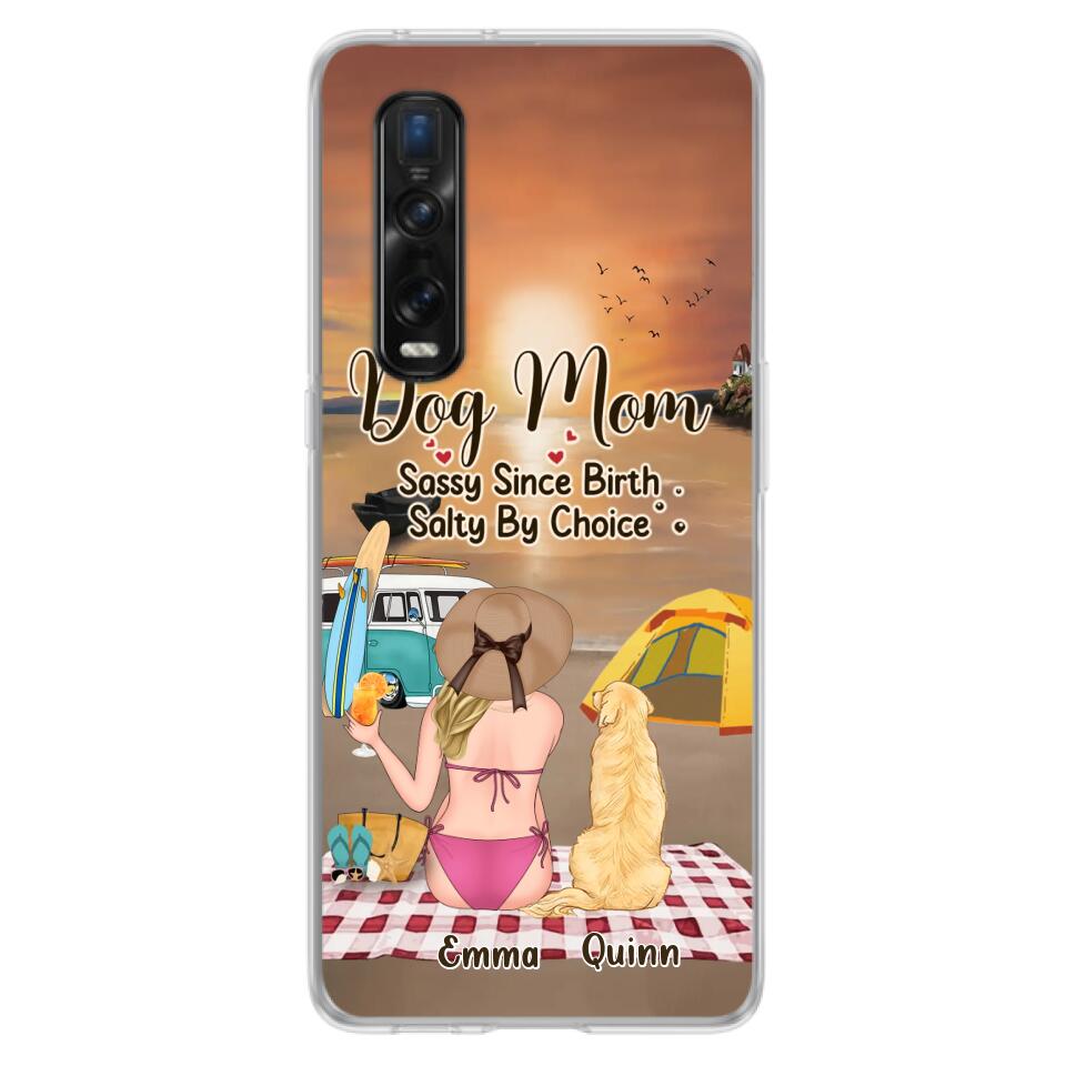 Personalized Dog Mom Phone Case - Up to 4 Dogs - Mother's Day Gift Idea for Dog Lovers - Dog Mom Sassy Since Birth Salty By Choice - Case for Xiaomi/Huawei/Oppo