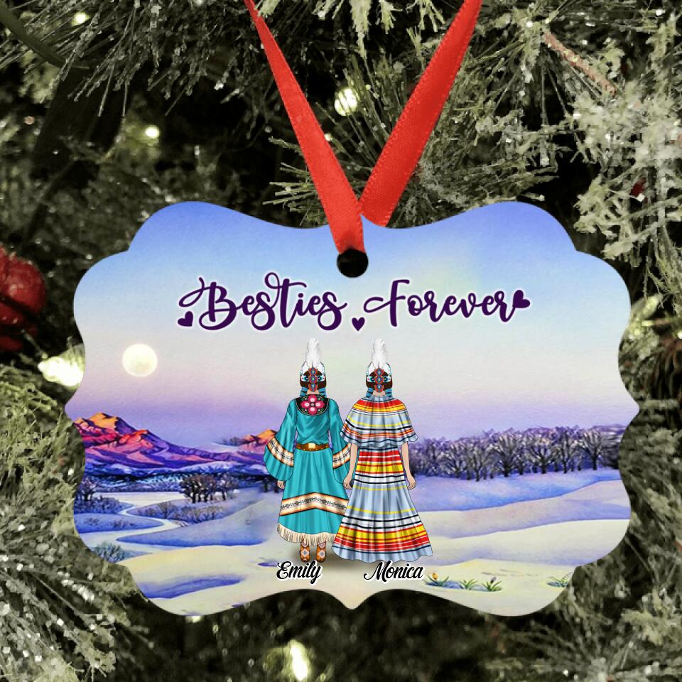 Personalized Native Ornament - Best Gift For Friends/Sisters - Up to 5 Native American Besties/Sister