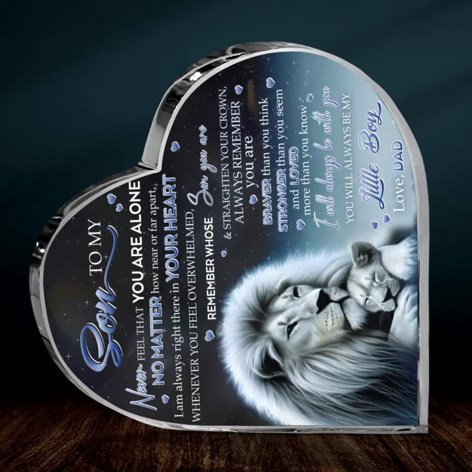 Personalized To My Daughter/Son Lion Acrylic Plaque - Gift Idea For Daughter/Son From Dad - Never Feel That You Are Alone