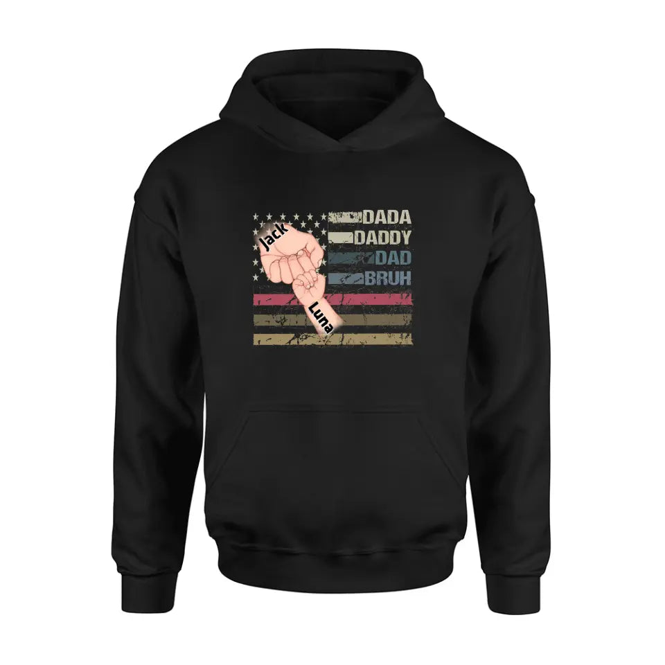 Personalized Bruh Dad Shirt/Hoodie - Father's Day Gift Idea for Dad - Up to 6 Kids - Dada Daddy Dad Bruh