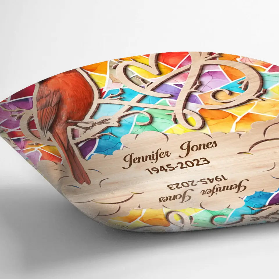 Custom Memorial Family Loss Cardinal Pillow Cover - Memorial Gift Idea - Your Wings Were Ready But My Heart Was Not