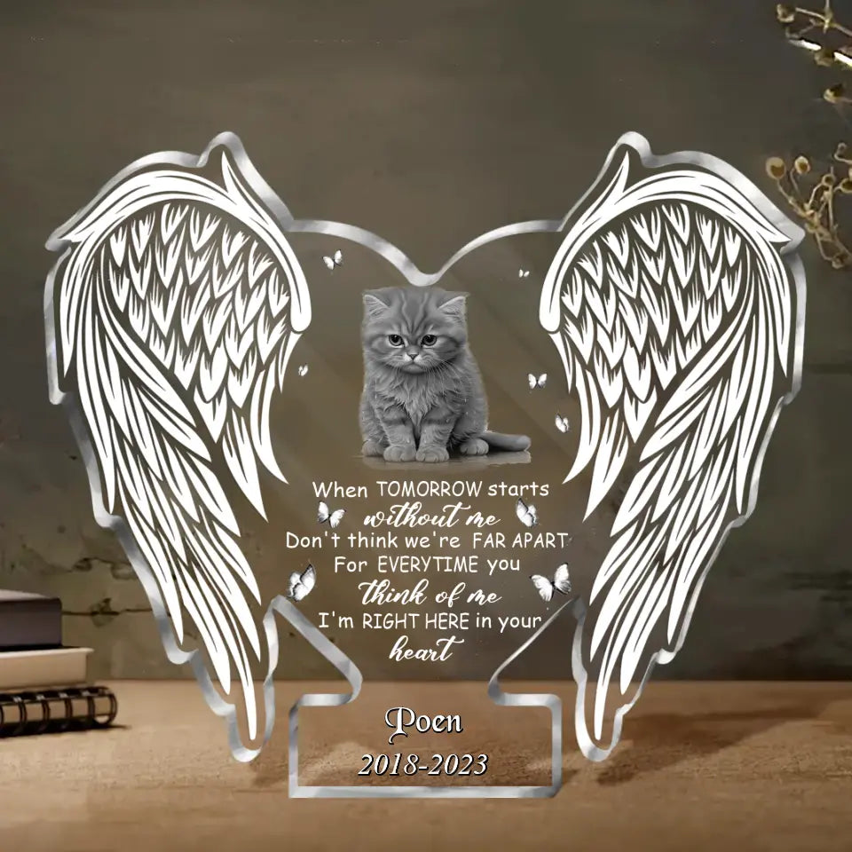 Personalized Memorial Pet Photo Acrylic Plaque - Memorial Gift Idea For Loss Of Pet