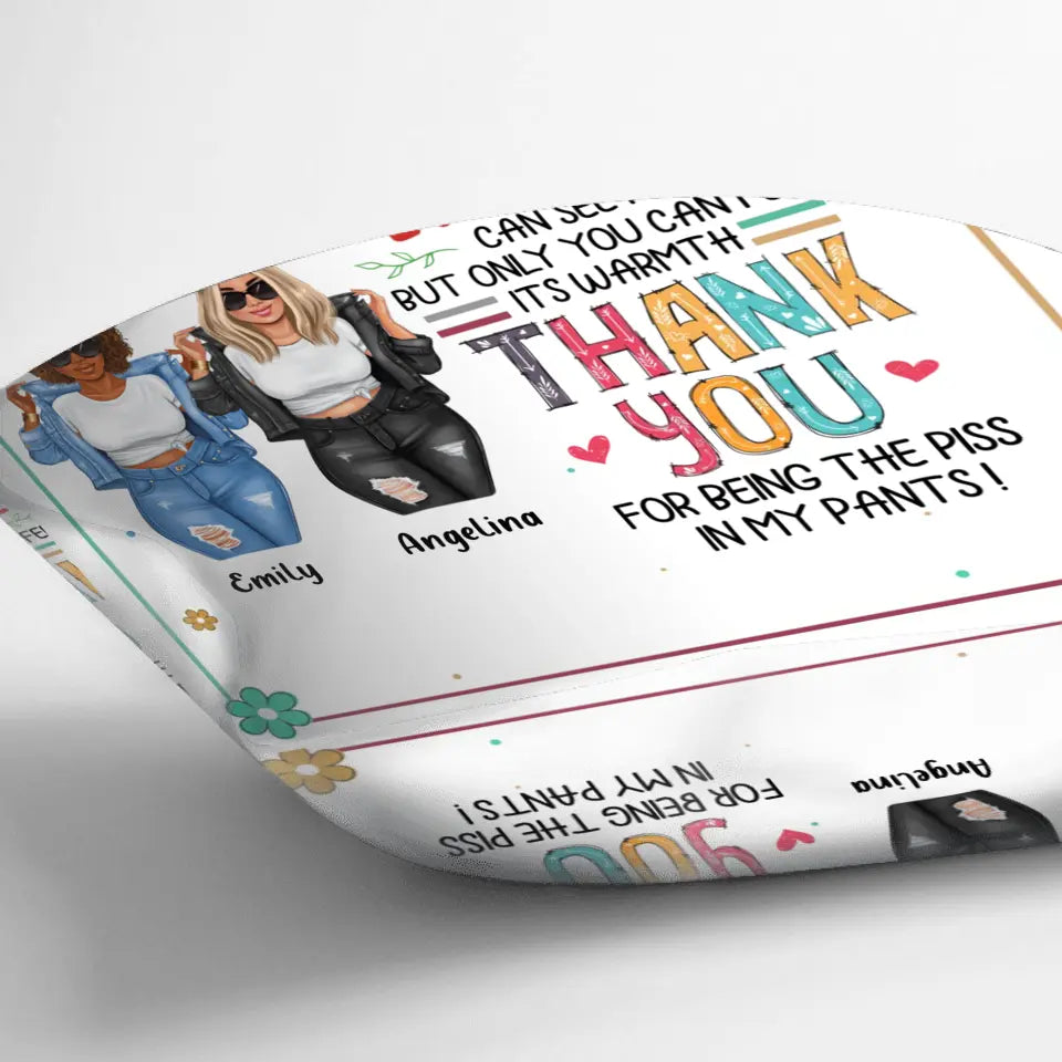 Personalized Friends Pillow Cover - Gift Idea For Besties - Friendship Is Like Pissing Your Pants