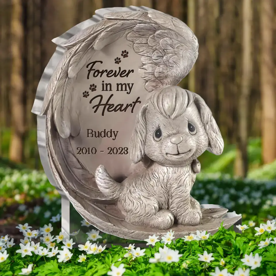 Personalized Memorial Dog Acrylic Plaque - Memorial Gift Idea for Dog Owners - Forever In My Heart