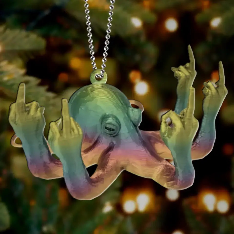 Personalized Octopus Acrylic Ornament - Christmas Gift Idea