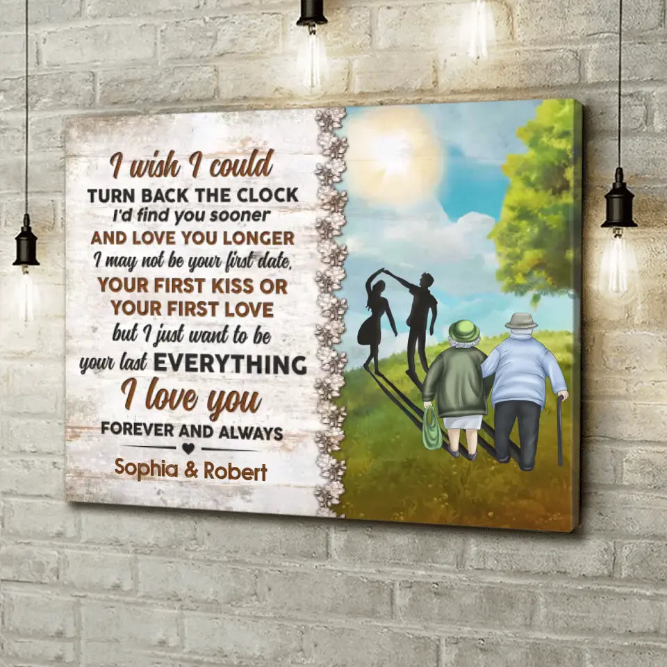 Personalized Couple Horizontal Canvas - Gift Idea For Couple - I Wish I Could Turn Back The Clock