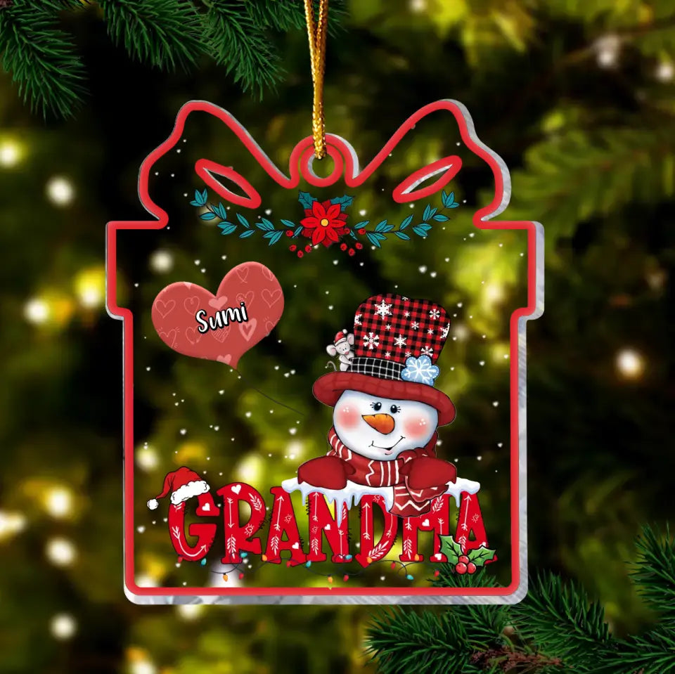 Personalized Christmas Acrylic Ornament - Up to 10 Kids - Christmas Gift Idea for Grandma/Mom
