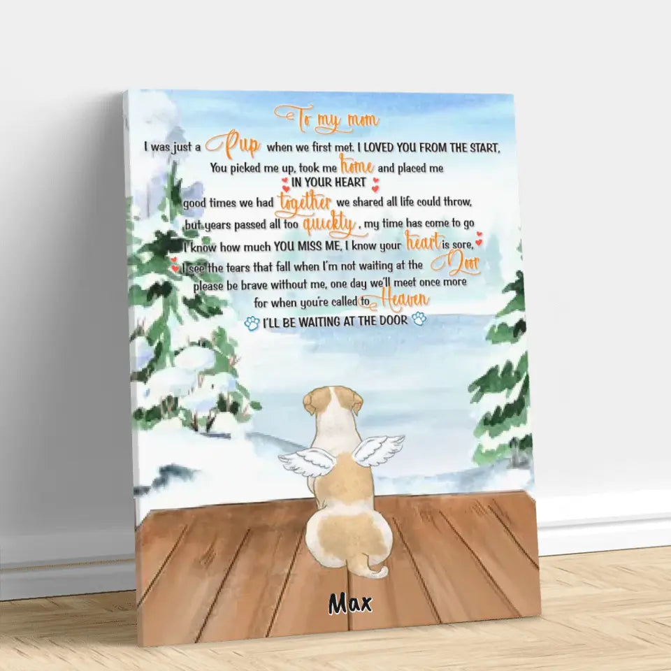 Personalized Memorial Pets Canvas - Up to 4 Pets - Gift Idea For Dog/Cat Lovers - To My Mom