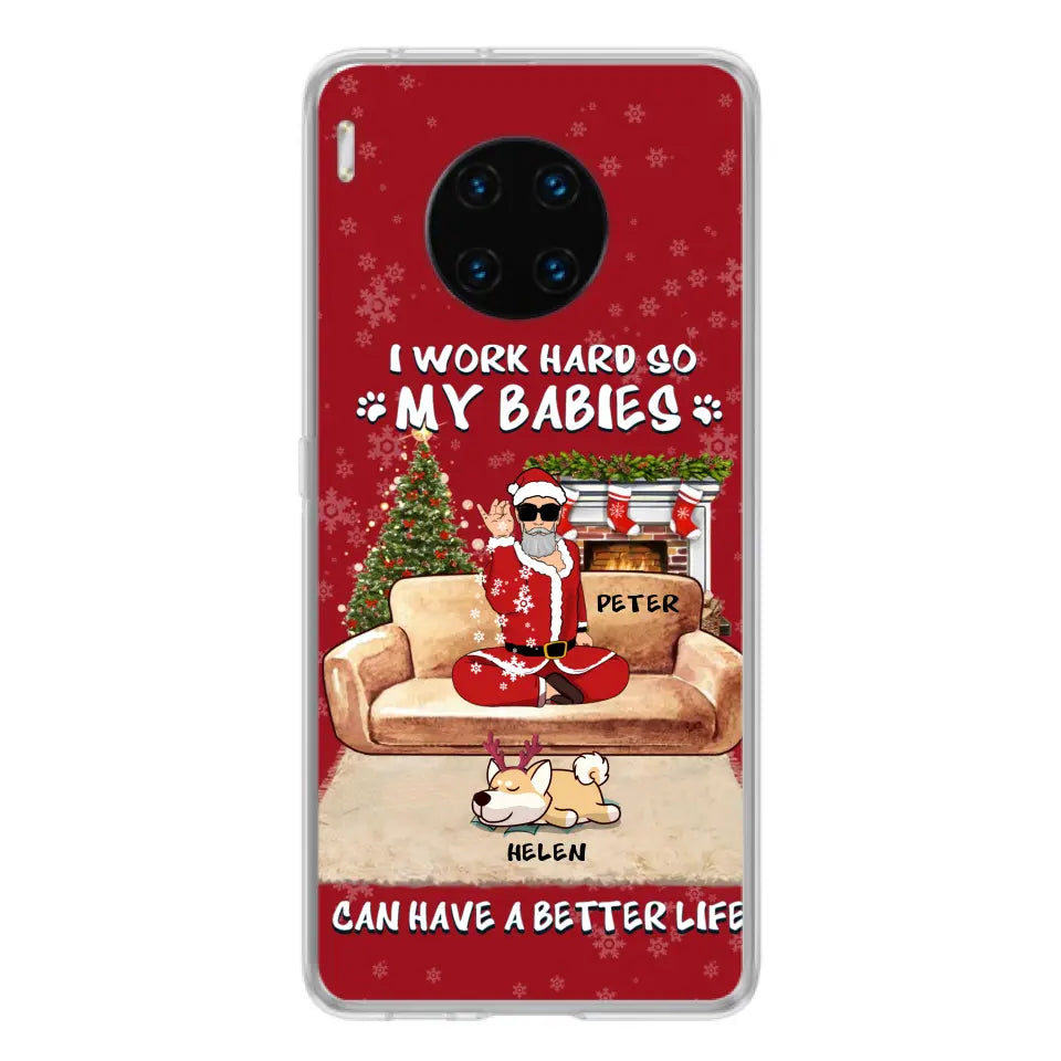 Personalized Christmas Pet Dad Phone Case - Man With Up to 4 Pets - Gift For Cat/ Dog Lover - Case For Xiaomi, Oppo And Huawei