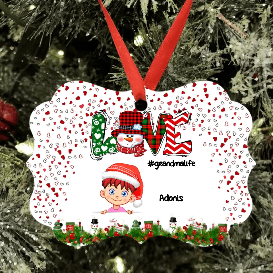 Personalized Christmas Grandmalife Ornament - Up to 6 Kids - Gift Idea For Grandma, Mama