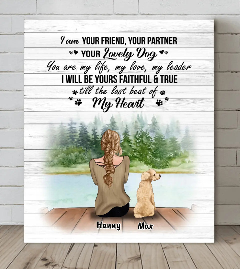 Personalized Dog Mom Canvas - Up to 5 Dogs - Best Gift For Dog Lovers - I'm Your Friend, Your Partner - TBZX4U
