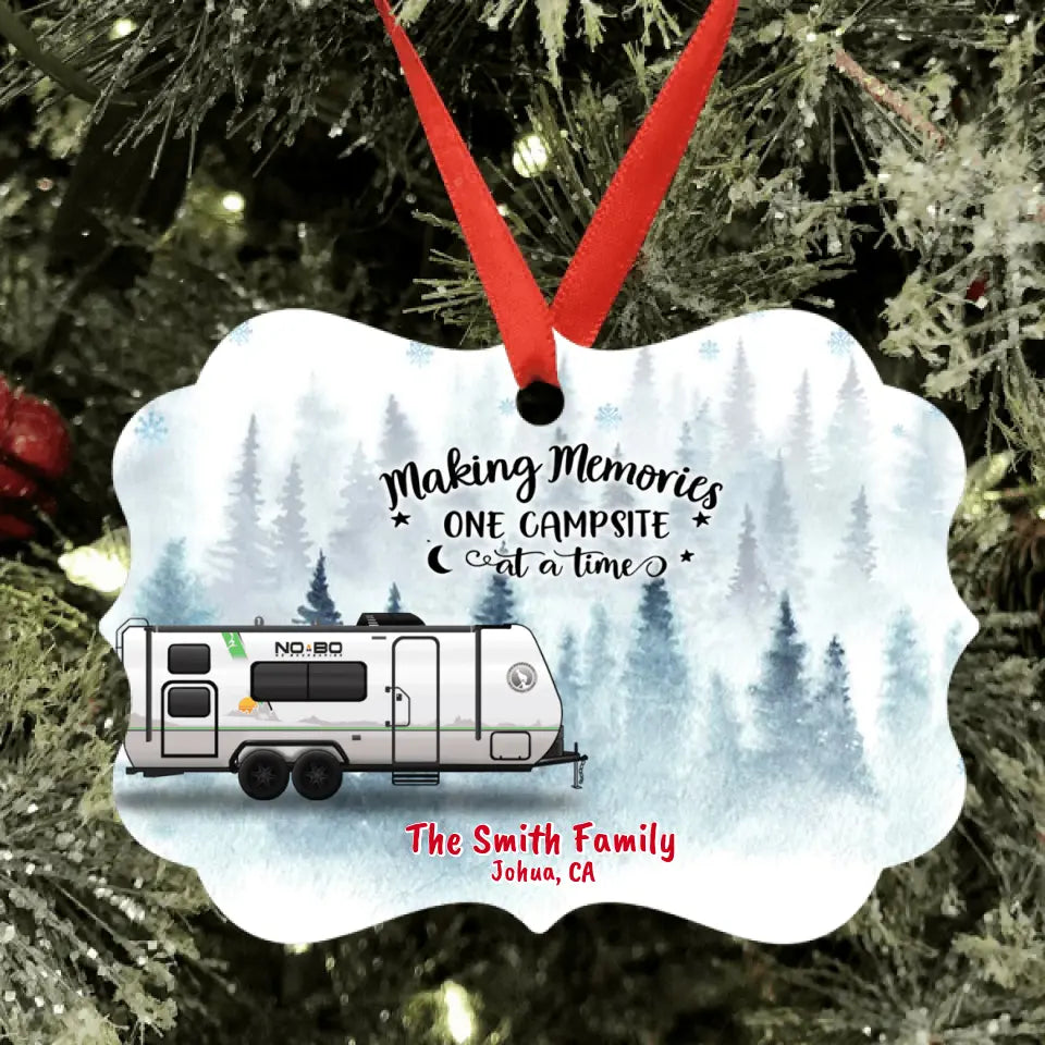 Personalized RVs Camping Rectangle Ornament - Best Gift For Camping Lover - Making Memories One Campsite At A Time