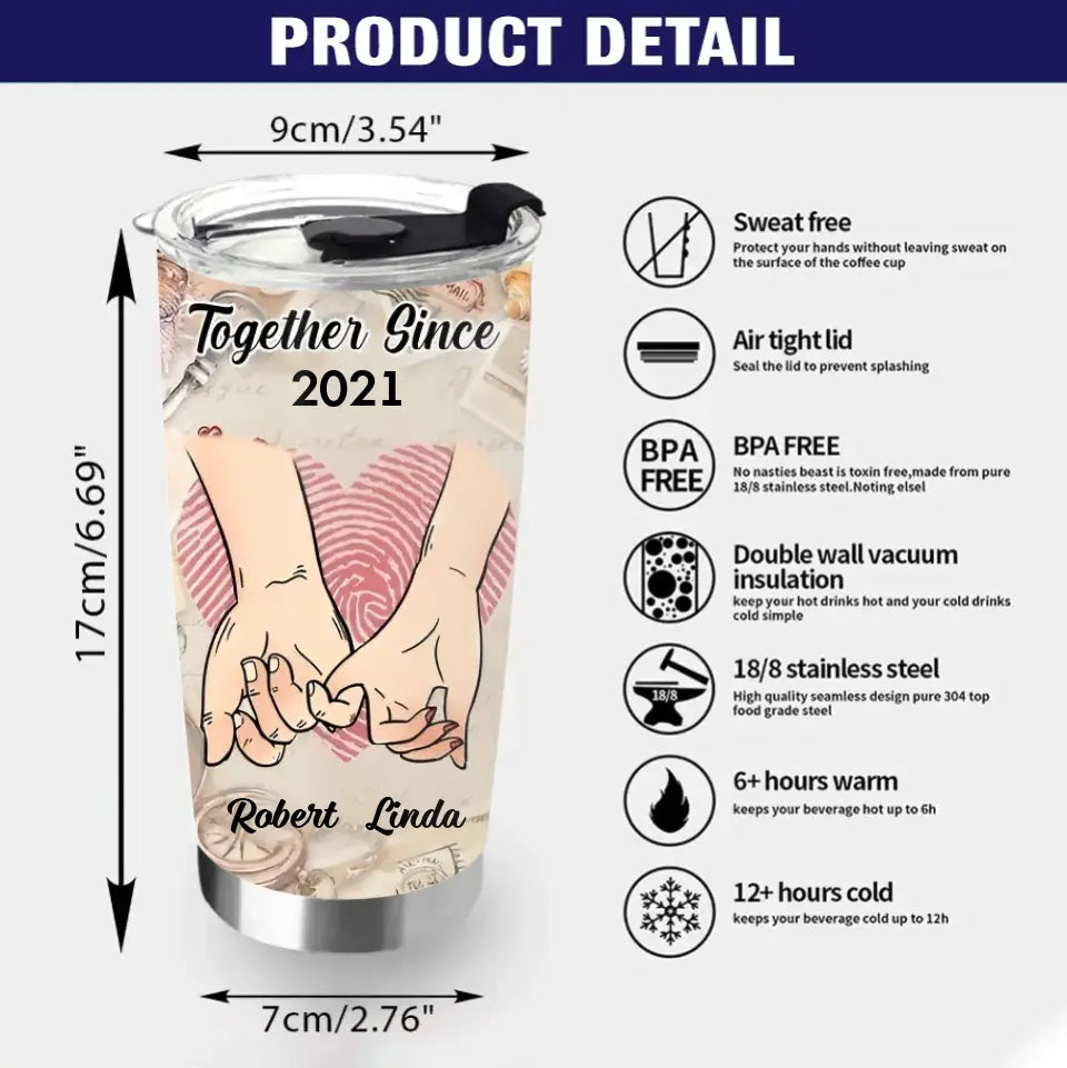 Personalized Couple Tumbler - Gift Idea For Couple/Him/Her - The Day I Met You